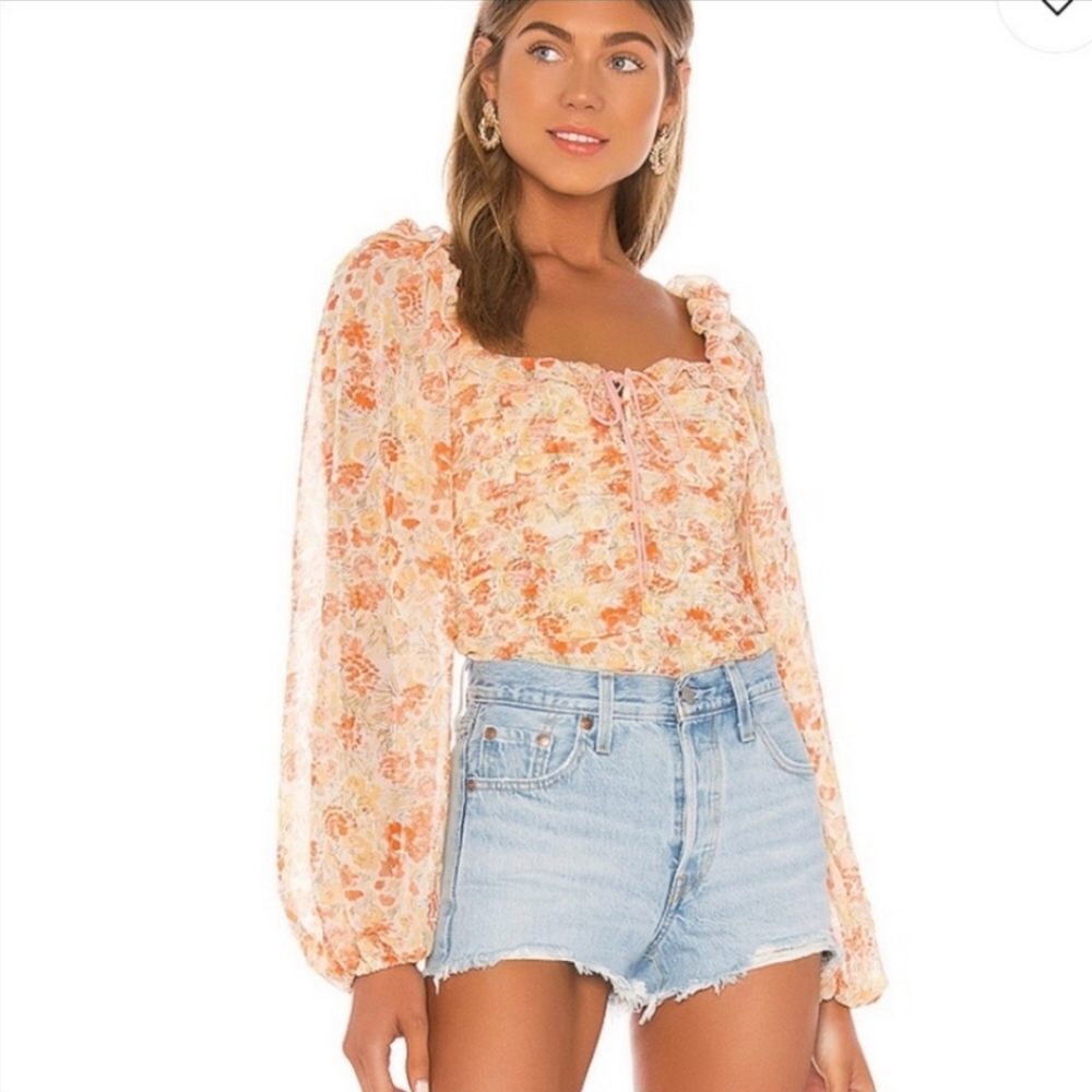Free People Mabel Printed Blouse X-small